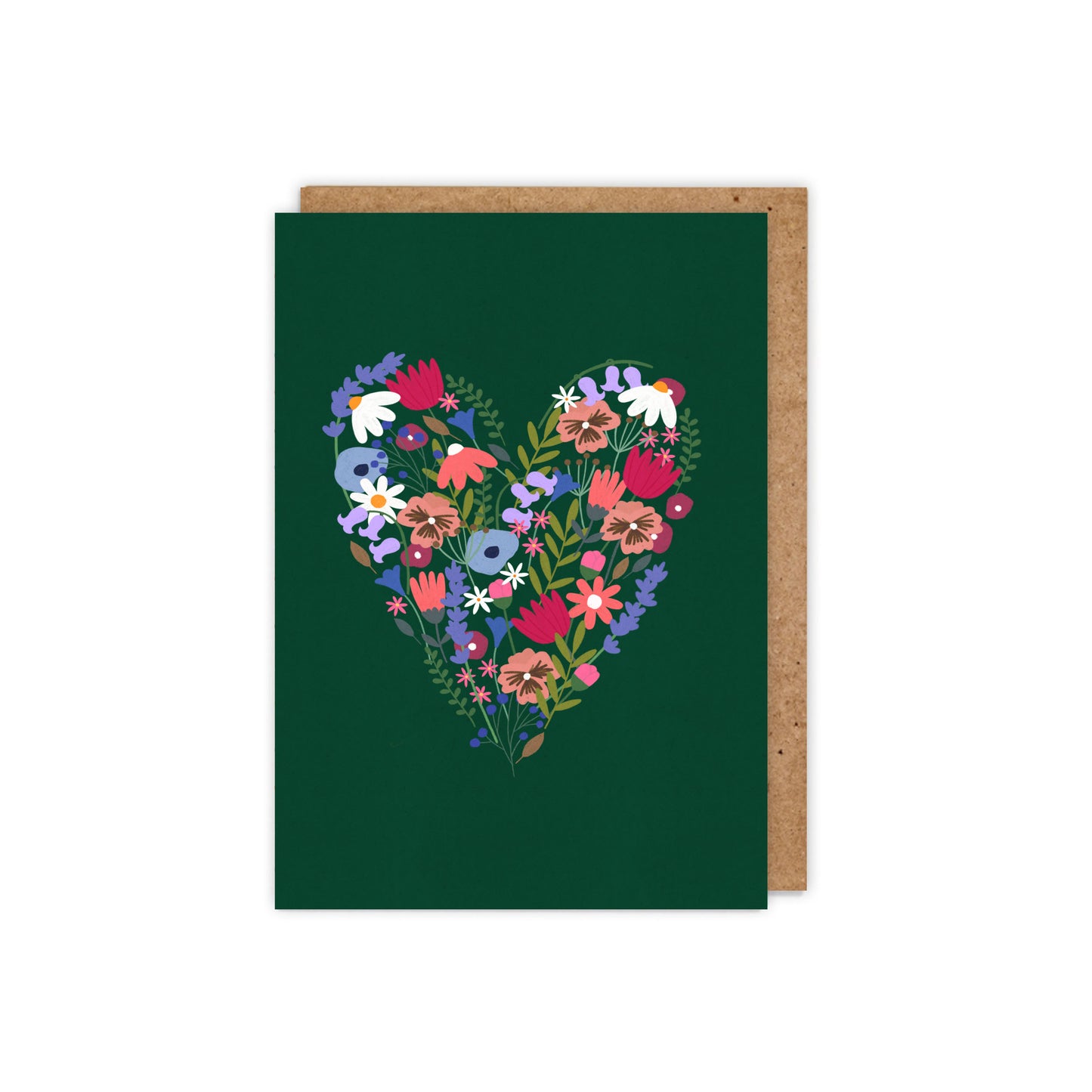 Blank Floral Heart Card